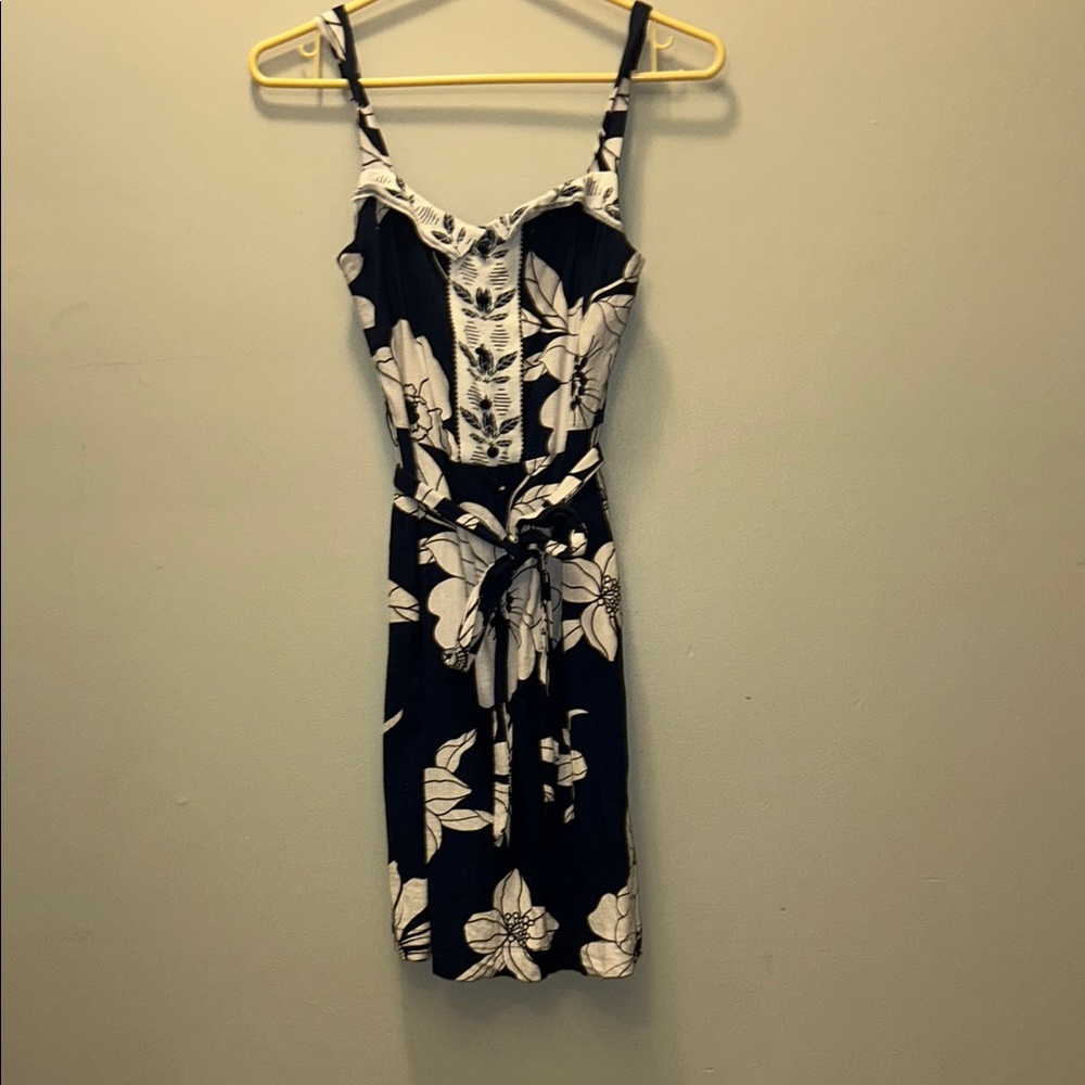 Floral Blue and White Dress